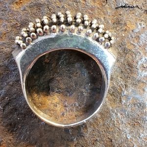 Vintage Sterling Brutalist Bead Ring Band
